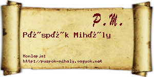 Püspök Mihály névjegykártya